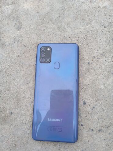 Samsung: Samsung Galaxy A21, 64 GB, rəng - Göy, Barmaq izi, İki sim kartlı