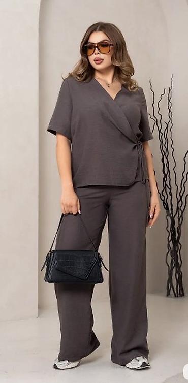 Повседневные платья: Повседневное платье, Made in KG, Осень-весна, Длинная модель, На запах, Все размеры — 3