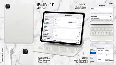 macbook pro touch bar: Планшет, Apple, память 256 ГБ, 10" - 11", Wi-Fi, Б/у, Классический цвет - Белый — 2
