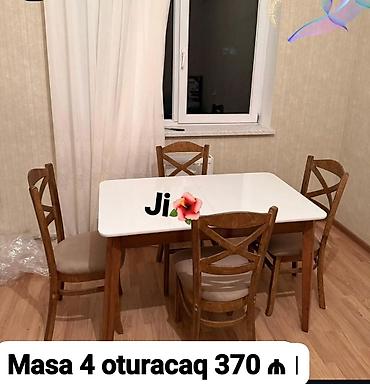 madeyra masa: Mətbəx üçün, Yeni, Açılmayan, Dördbucaq masa, 4 stul — 1