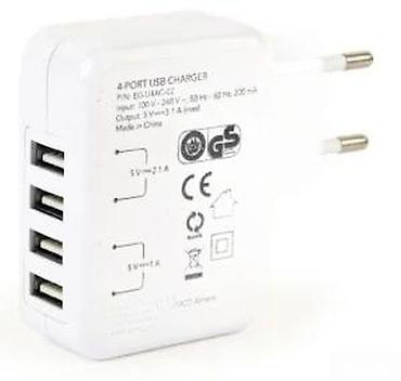 Adapteri i punjači za laptop: Punjač sa 4 USB porta – EnerGenie EG-U4AC-02 - Zidni USB punjač sa — 16
