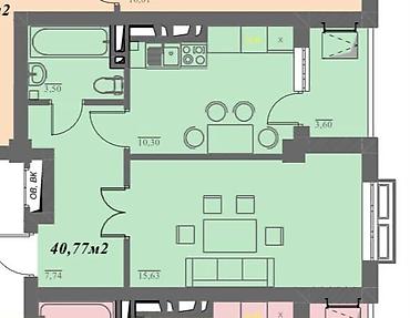 жилмасив умут: 1 комната, 40 м², Дордой Моторс рынок Элитка, 6 этаж — 2