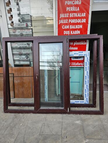 Plastik pəncərələr: İkiqat şüşə paketi Plastik pəncərə, Еni: 200 sm, Uzunluğu: 160 sm — 16