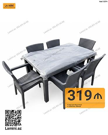 Bağ üçün Masa Dəsti - 1 ədəd düzbucaqlı masa + 6 ədəd kreslo - Rattan lalafo.az -da Bağ üçün Masa Dəsti - 1 ədəd düzbucaqlı masa + 6 ədəd kreslo - Rattan