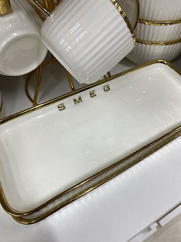 Наборы посуды и сервизы: Набор столовой посуды Smeg, фарфор/керамика, белый цвет с золотистым — 5