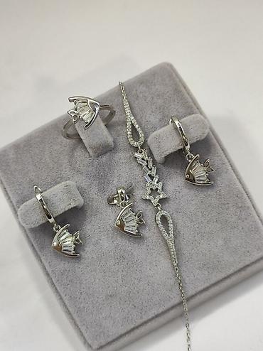 Серебряные наборы украшений: Серебро 925 пробы Браслет 1800сом Есть доставка по городу и — 8