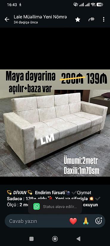 divan ustu ortuk: 💫 _*DİVAN*_ 💫 *Endirim fürsəti💣* ✔️Qiymət *Sadəcə : 139₼ oldu* 💃 — 1