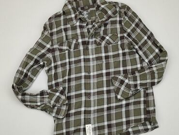 Shirts: Shirt 14 years, condition - Good, pattern - Cell, color - Khaki