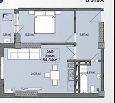 1 комната, 40 м², Тунгуч мкр 12 этаж, ПСО (под самоотделку)
