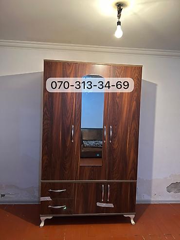 uşaq dolabi: 3 qapılı paltar dolabı - Ölçü: 120×200 sm - Model: mərkəzdə güzgülü 3 — 4