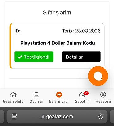oyun alanı: PlayStation “4 Dollar Balans Kodu” Goafaz saytindan 7.17 azne alinib — 1