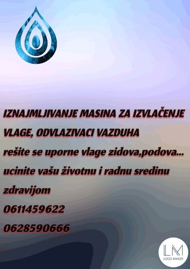 Usluge u domaćinstvu: Usluga: Iznajmljivanje profesionalnih mašina za izvlačenje vlage – — 3