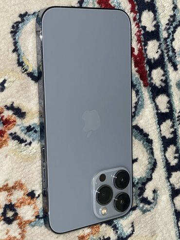 айфон в рассрочку: IPhone 13 Pro Max, Б/у, 256 ГБ, Blue Titanium, Зарядное устройство, Защитное стекло, Чехол, 88 %