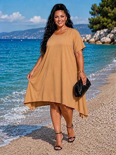 helanke prevod: Lepršava letnja haljina A-kroja sa kratkim rukavima - Model: široka — 3