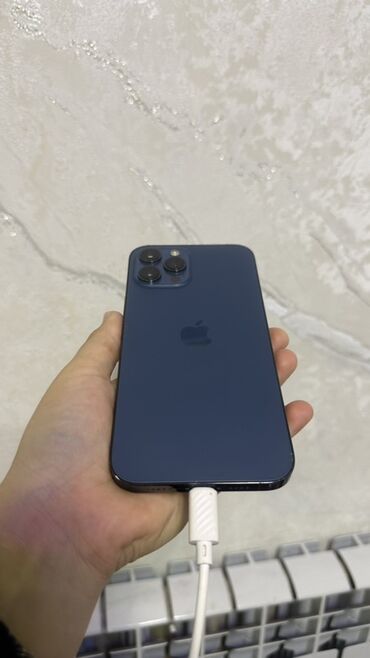 исфана телефон: IPhone 12 Pro Max, Колдонулган, Көгүлтүр, Кабель