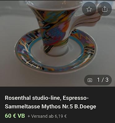 bicikl type 0: Solja espreso Rosenthal Mythos br.5 luksuzna kolekcionarska. Sve o — 5