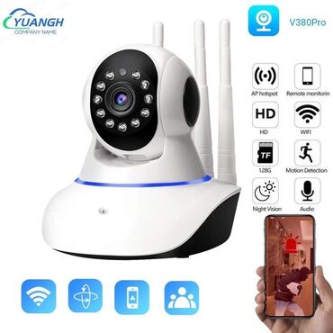 360 kamera az: 32gb yaddaş kart hədiyyə kamera wifi 360° smart kamera 3mp full hd