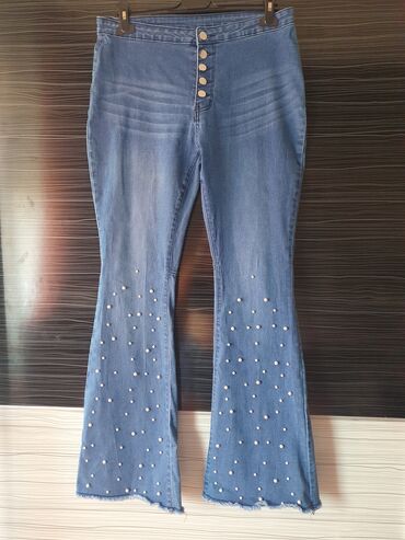 zara zvoncare pantalone: Fantastične jeans zvoncare imaju elastina po struka 40 bokovi 50