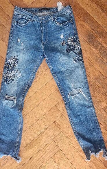 sorcevi zara: Cotton, Regular rise, Ripped