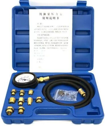 электрический домкрат: Тестер давления масла в двигателе. 9 переходников в комплекте. М10