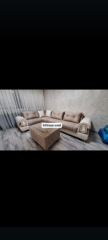 nabor acarlar: Künc divan dəsti - Rəng: bej-krem tonları, qızılı dekor elementləri — 1