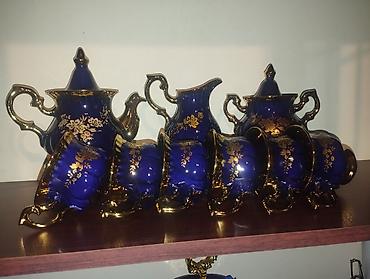 Qab-qacaq və mətbəx ləvazimatları: Çay dəsti, rəng - Göy, Farfor, 6 nəfərlik — 1