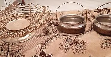 dekor evler: Antik üslubda 3 şam üçün kandelabrum (cütlük) - Material: metal — 10