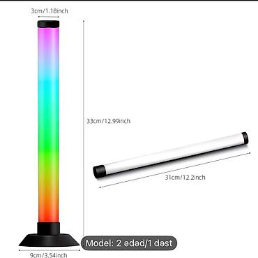 isiqlandirma: RGB musiqi sinxronizasiyalı LED işıq sütunları – 2 ədəd/1 dəst — 4