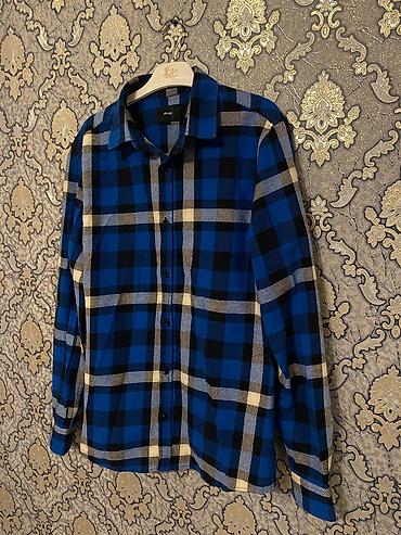 alt pal: Shoeby kişi köynəyi – klassik qara‑mavi rəngli dama (plaid) naxışlı — 1