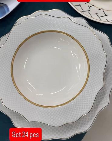 karcher pegla na paru: Set porcelanskih tanjira – 24 dela Elegantna kolekcija tanjira sa — 1