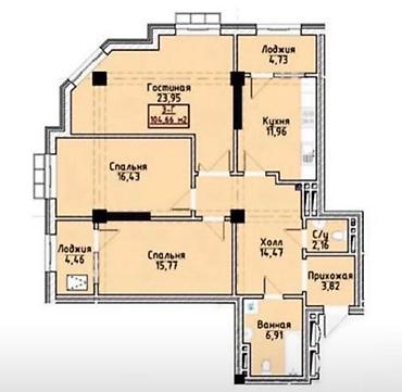 ayar group 3: 3 комнаты, 104 м², Асанбай мкр Элитка, 2 этаж, ПСО (под самоотделку) — 8