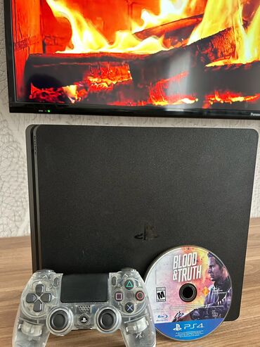 PS4 (Sony Playstation 4): Ps4 Slim 1TB+Pult+cd İdeal vəziyətdədir,işləməyində heçnə problemi