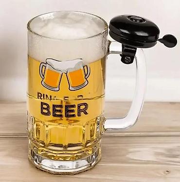 Čaše: Kriger krigla za pivo sa zvonom – 0,5 l - Staklena krigla zapremine — 2
