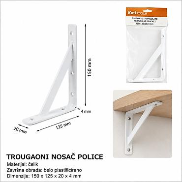 KMT Tip trougaoni nosač 9364614 Praktičan trougaoni nosač police za
