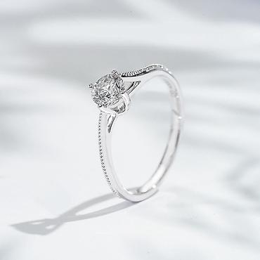 Үлпөт көйнөктөрү жана аксессуарлар: 💍 Кольцо из белого золота 750 пробы с лабораторным бриллиантом • — 1