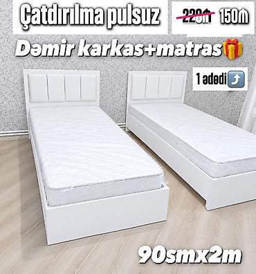 Ağ rəngdə tək nəfərlik çarpayı dəsti: - Ölçü: 90 sm x 200 sm - lalafo.az -da Ağ rəngdə tək nəfərlik çarpayı dəsti: - Ölçü: 90 sm x 200 sm -