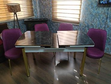 Masa və oturacaq dəstləri: Mətbəx üçün, Yeni, Açılan, Dördbucaq masa, 4 stul — 11