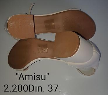 asos obuca: Amisu sandale – crne i svetlo bež boje elegantne, sa stabilnom blok — 10