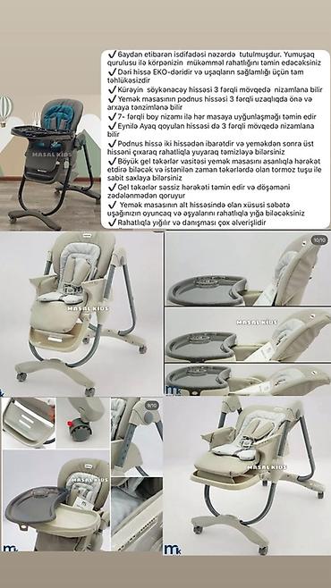 7 yaş: İkinci əl uşaq yemək stulu – çoxfunksiyalı, tənzimlənən model - 6 ay — 3