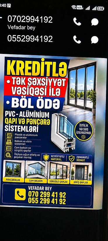 пластик двери: PVC–alüminium qapı və pəncərə sistemləri Xidmət və məhsullar: - — 1