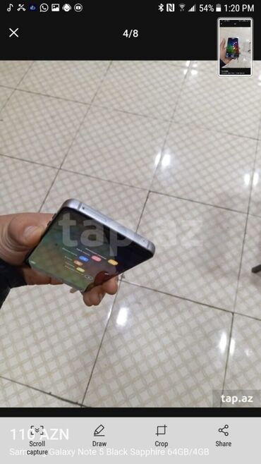 samsung galaxy note 20 qiymeti: Samsung Galaxy Note 5, 64 GB, rəng - Mavi, Barmaq izi