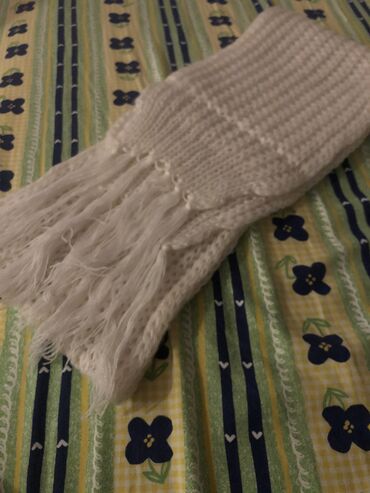šal od kašmira: Wool scarf, color - White