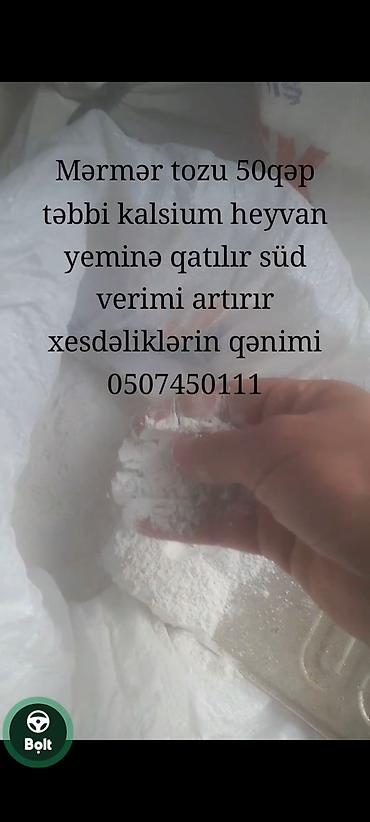 heyvan sahiblənmə: Mərmər tozu Kalsium. 0.50qəp — 1
