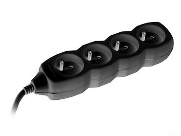 Extension cord TRACER PowerCord 3,0m (4 outlets, black) S44615 🟢