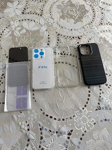 IPhone 16 Pro üçün aksesuar dəsti 3 kabro 1 antiudar şüşe hamisi bir
