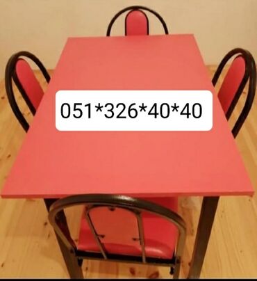 12 neferlik stol: Для кухни, Для гостиной, Новый, Раскладной, Прямоугольный стол, 4 стула, Азербайджан