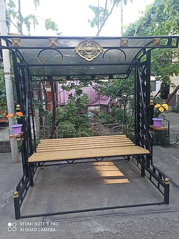 габариты: Садовые качели Металл, Со спинкой, С крышей — 1