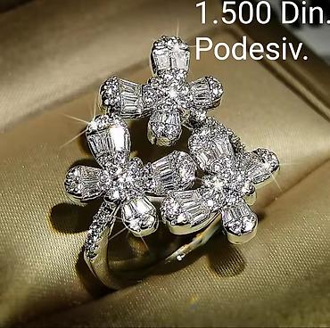mts satic smartic za decu: Elegantni posrebreni podesiv prsten od hirurskog čelika sa žigom S925 — 1