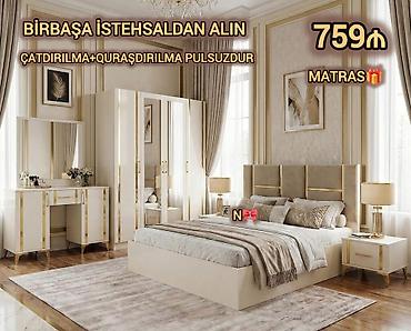 mebel satilir: Satılır: *Birbaşa istehsalçıdan yataq dəsti* Qeyd:*Dəst yenidir* — 1