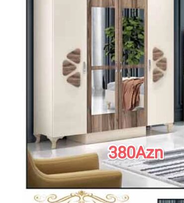 paltar şfaneri: Гардеробный шкаф, Новый, 4 двери, Распашной, Прямой шкаф, Азербайджан